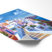 Santorini Greece Painting Watercolor Travel Poster (Hoek)