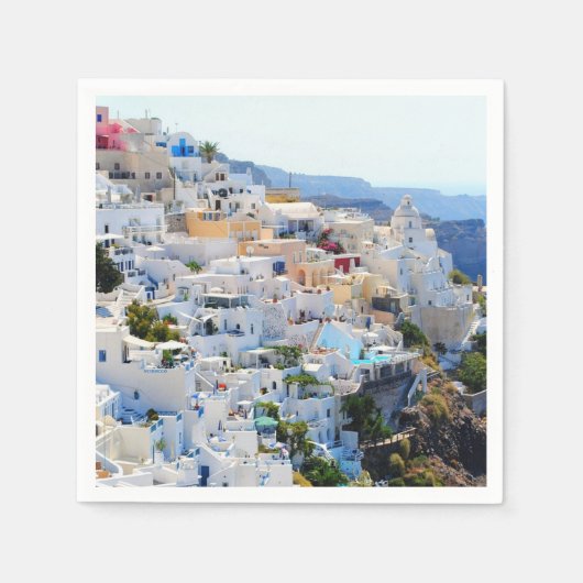 Santorini Greece Paper Napkins Servet (Voorkant)