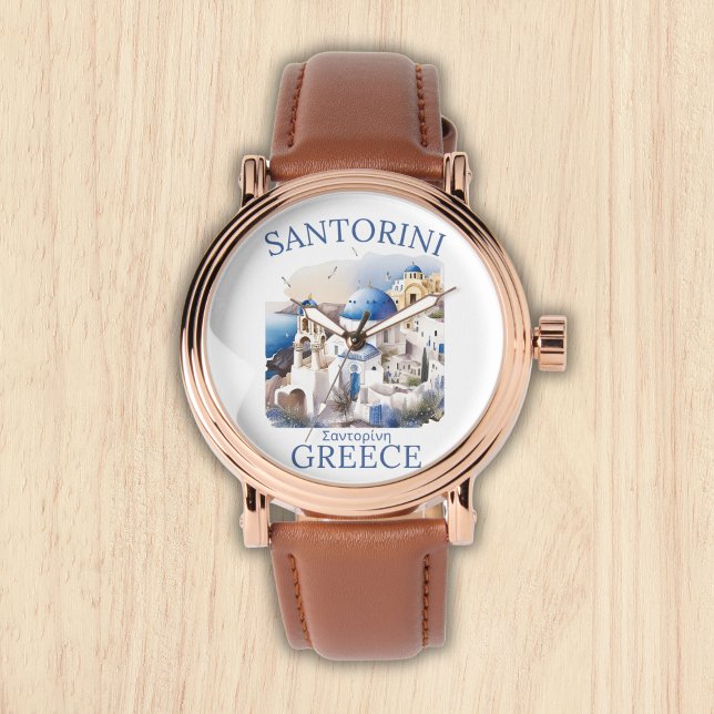 Santorini Greece Paradise Island Horloge (Creator heeft geüpload)