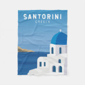Santorini Greece Retro Fleece Deken (Voorkant)