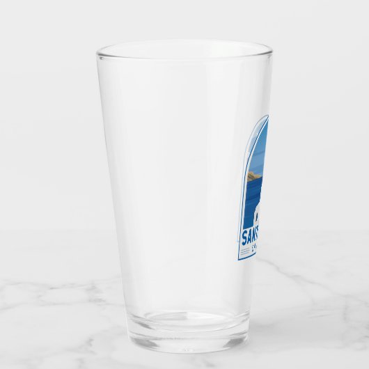 Santorini Greece Retro Glas (Rechts)
