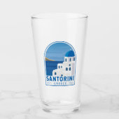 Santorini Greece Retro Glas (Voorkant)