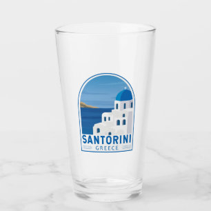 Santorini Greece Retro  Glas