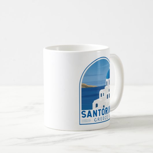 Santorini Greece Retro  Koffiemok (Voorkant rechts)