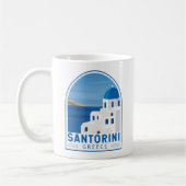 Santorini Greece Retro  Koffiemok (Links)