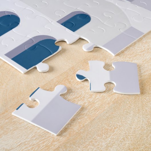 Santorini Greece Retro Legpuzzel (Zijkant)