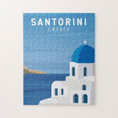 Santorini Greece Retro Legpuzzel (Verticaal)