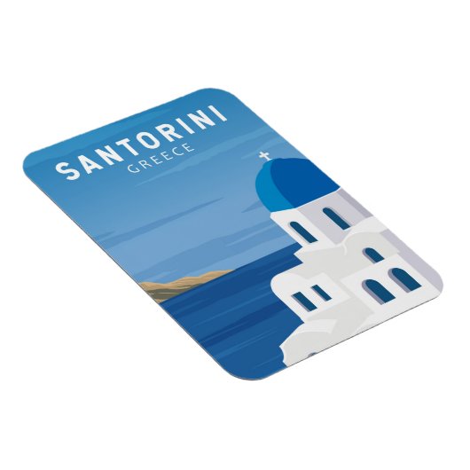 Santorini Greece Retro Magneet (Rechterzijde)