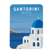 Santorini Greece Retro Magneet (Verticaal)