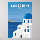 Santorini Greece Retro Poster (Voorkant)