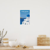 Santorini Greece Retro  Poster (Keuken)