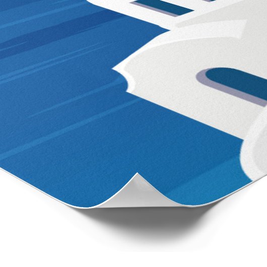 Santorini Greece Retro Poster (Hoek)