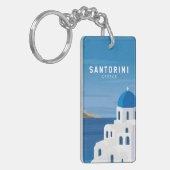 Santorini Greece Retro  Sleutelhanger (Voorkant Links)