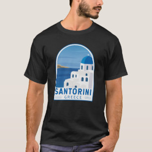 Santorini Greece Retro  T-shirt