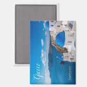 Santorini Greece Scenic Magnet Souvenir (Voorkant / Achterkant)