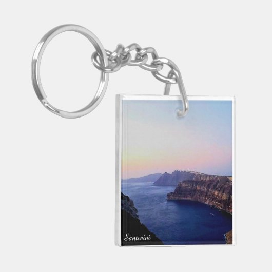 Santorini Greece Souvenir Acrylic Keychain (Voorkant Links)