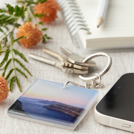 Santorini Greece Souvenir Acrylic Keychain (Voorkant Rechts)