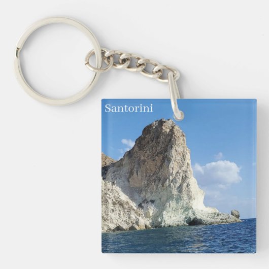Santorini Greece Souvenir Acrylic Keychain (Voorkant)