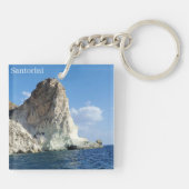 Santorini Greece Souvenir Acrylic Keychain (Achterkant)