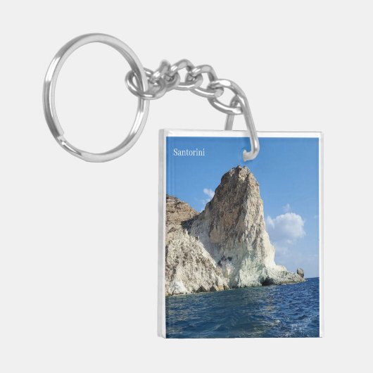 Santorini Greece Souvenir Acrylic Keychain (Voorkant Links)