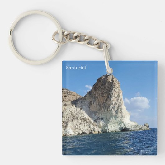 Santorini Greece Souvenir Acrylic Keychain (Voorkant)