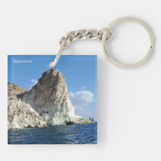 Santorini Greece Souvenir Acrylic Keychain (Achterkant)