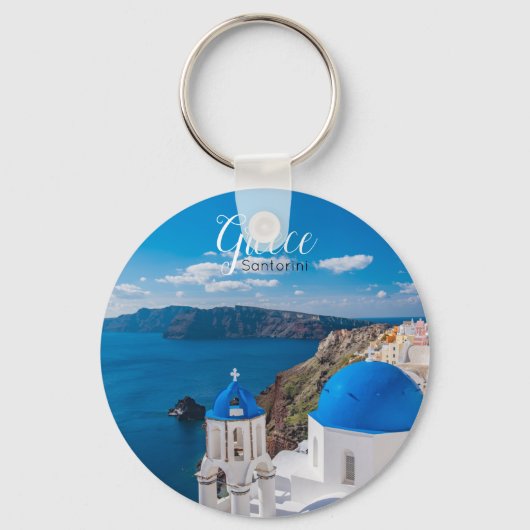 Santorini Greece Souvenir Sleutelhanger (Voorkant)