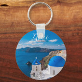 Santorini Greece Souvenir Sleutelhanger (Voorkant)