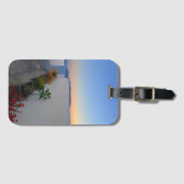 Santorini Greece Street Planten Sunset Bagagelabel (Voorkant (horizontaal))