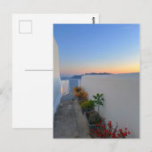 Santorini Greece Street Planten Sunset Briefkaart (Voorkant / Achterkant)