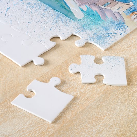 Santorini Greece Travel map Legpuzzel (Zijkant)