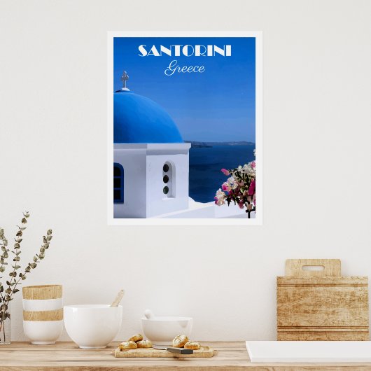 Santorini, Greece travel poster,  Poster (Keuken)