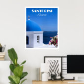 Santorini, Greece travel poster, Poster (Thuiskantoor)