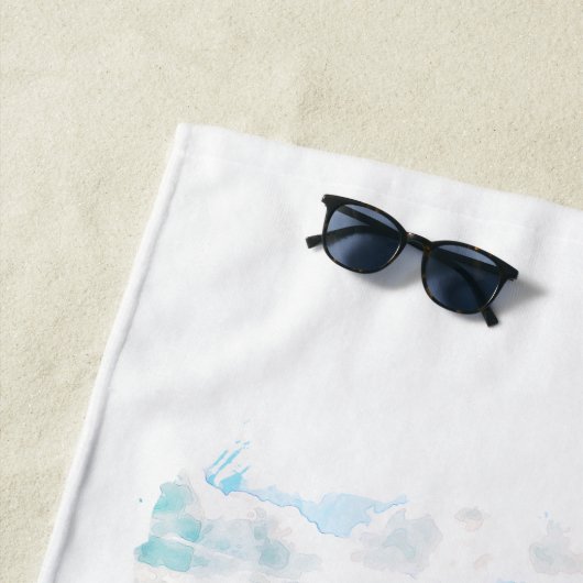 Santorini Greece Travel Waterverf Strandlaken (In situ)