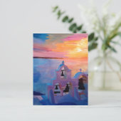 Santorini Greece Uitzicht uit Oia tijdens de Sunse Briefkaart (Staand voorkant)