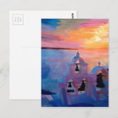 Santorini Greece Uitzicht uit Oia tijdens de Sunse Briefkaart (Voorkant / Achterkant)