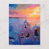 Santorini Greece Uitzicht uit Oia tijdens de Sunse Briefkaart (Voorkant)