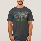 Santorini Greece Unique Hand Drawn Art Gift Mannen T-shirt (Voorkant)