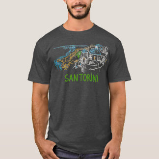 Santorini Greece Unique Hand Drawn Art Gift Mannen T-shirt