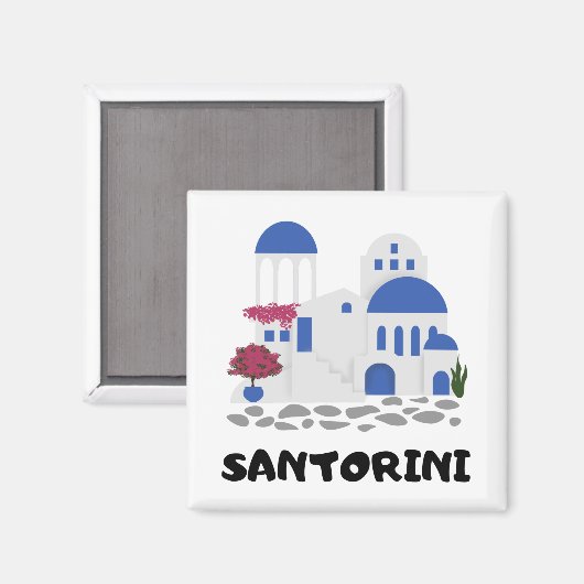 Santorini Greece Vintage Travel Magneet (Voorkant / Achterkant)