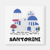 Santorini Greece Vintage Travel Magneet (Voorkant)