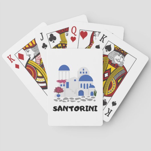 Santorini Greece Vintage Travel Pokerkaarten (Achterkant)