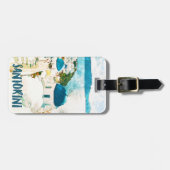 Santorini Greece Vintage Travel Waterverf Bagagelabel (Voorkant horizontaal)