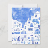 Santorini Greece Watercolor Personalized Notitiekaartje (Voorkant)