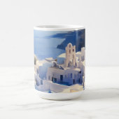 Santorini Greece Waterverf Painting Koffiemok (Center)