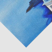 Santorini Greece Waterverf Painting Tissuepapier (Detail)