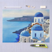 Santorini Greece Waterverf Painting Tissuepapier (Craft)