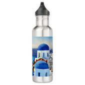 Santorini Greece Waterverf Painting Waterfles (Rechts)