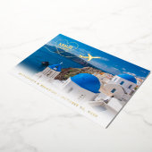 Santorini Greece Wedding Save the Date Briefkaart (Gedraaid)