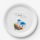 Santorini Greek Island Destination Wedding Papieren Bordje (Voorkant)